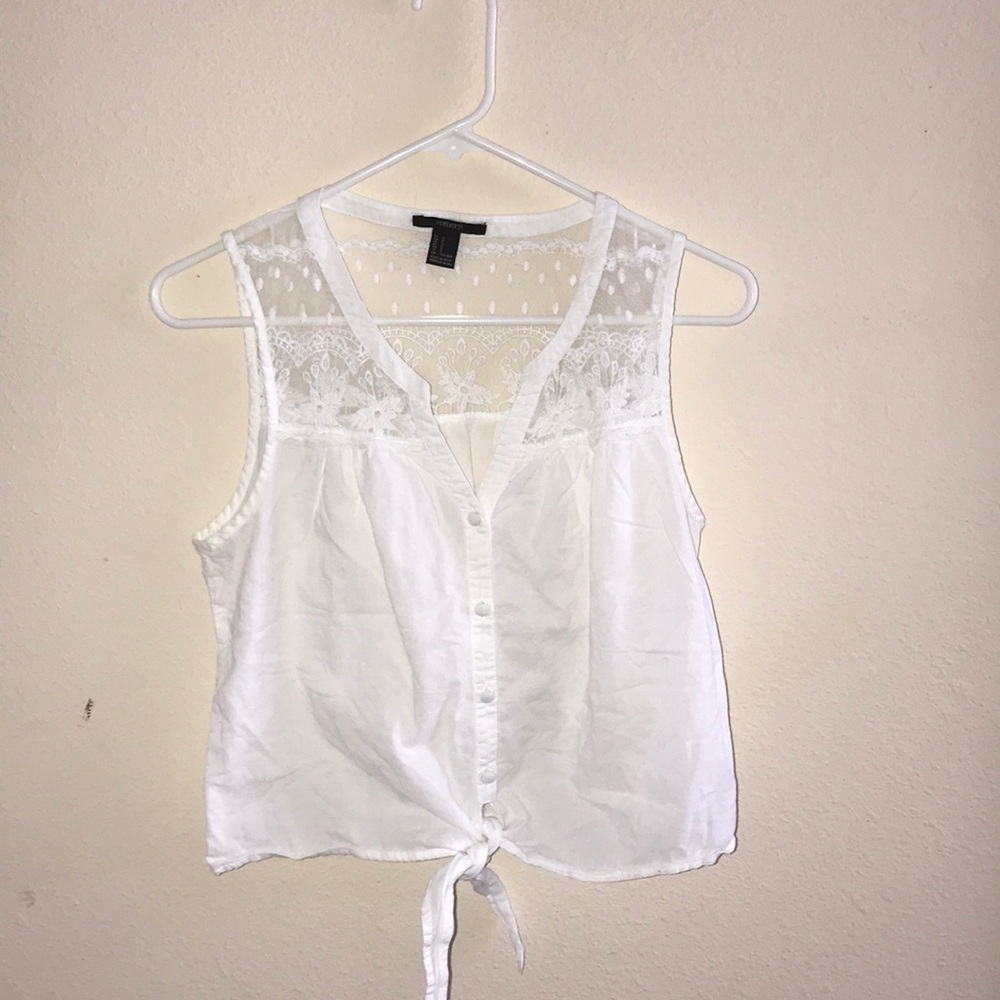 White Forever21 button up shirt